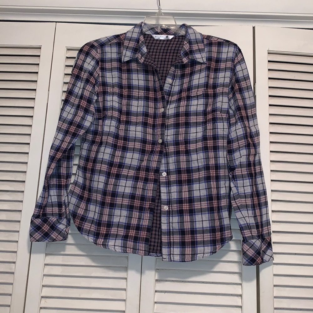 Pink and navy flannel